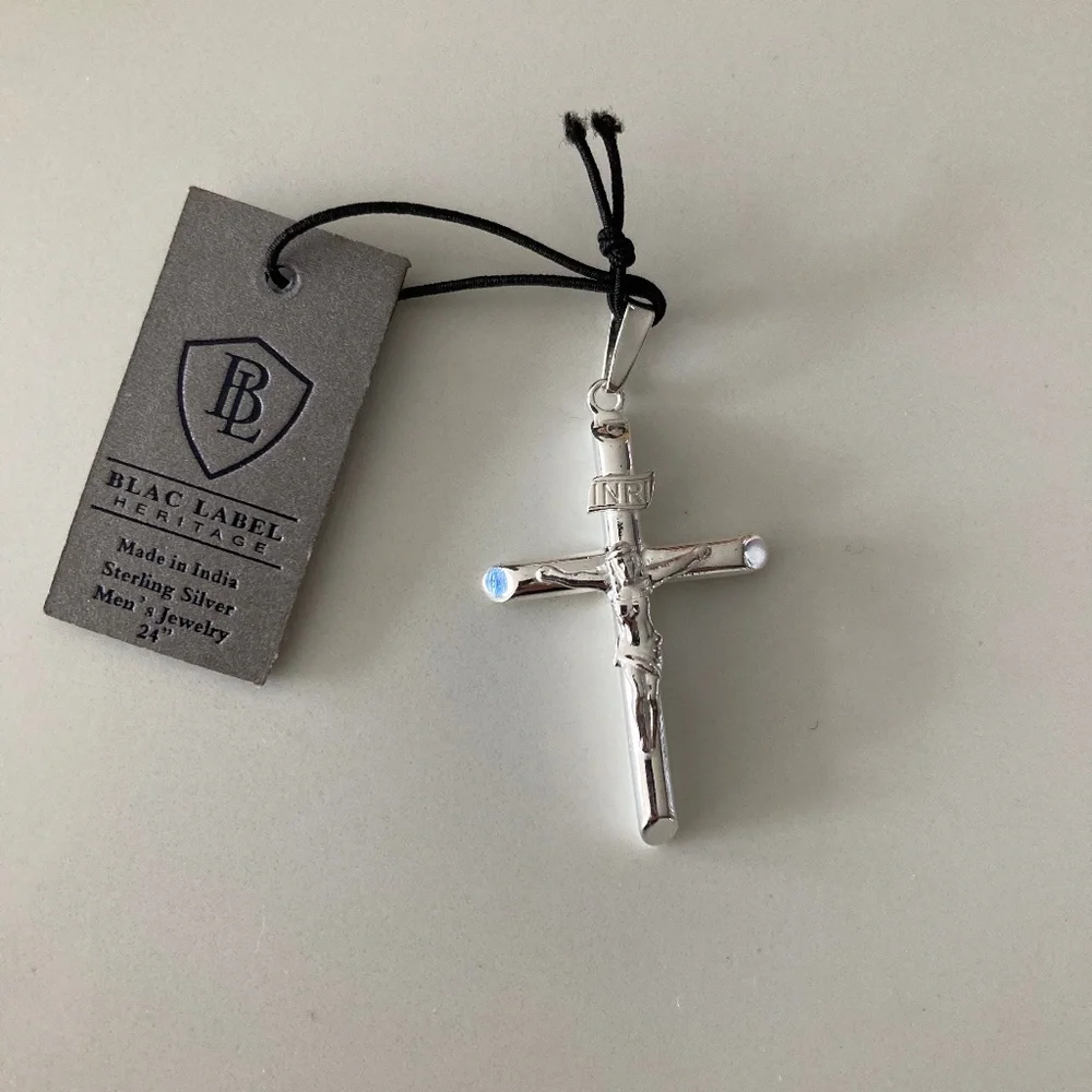 Blac Label Heritage INCI Crucifix Pendant 925 Sterling Silver Unisex NWT